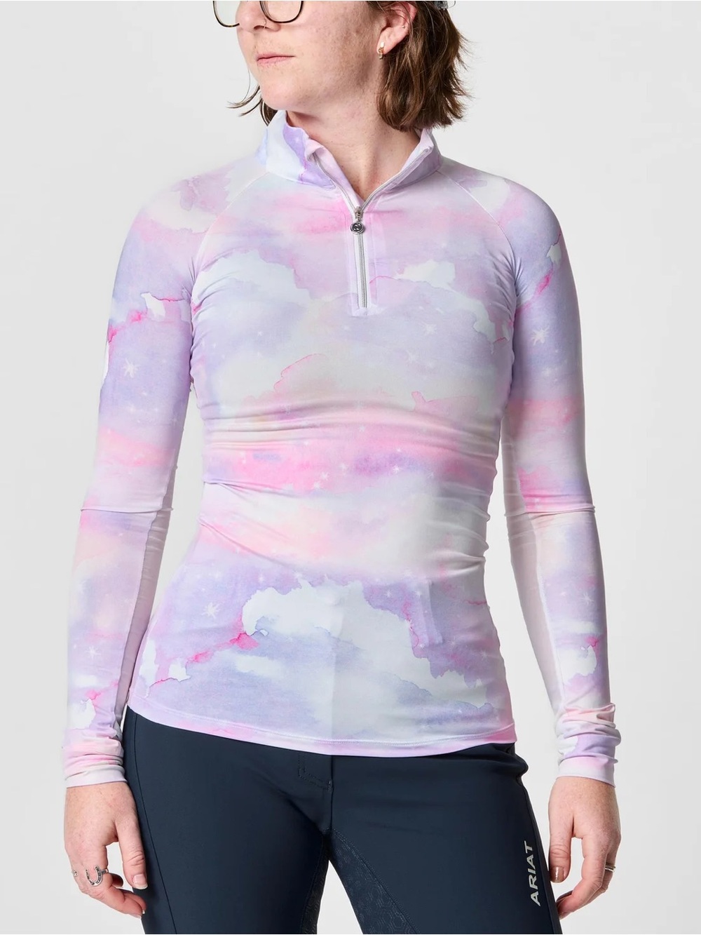 {NWT} Dapplebay Lavender Haze 1/4 Zip Light Riding Top UV Protection XS